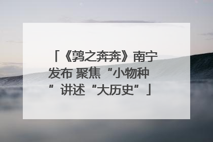 《鹑之奔奔》南宁发布 聚焦“小物种”讲述“大历史”