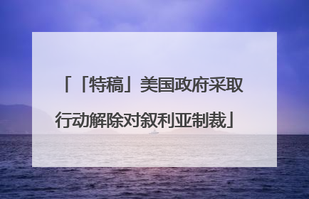 「特稿」美国政府采取行动解除对叙利亚制裁