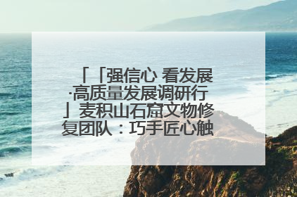 「强信心 看发展·高质量发展调研行」麦积山石窟文物修复团队：巧手匠心触摸“光阴的故事”