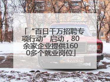 “百日千万招聘专项行动”启动，80余家企业提供1600多个就业岗位