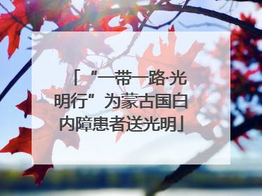 “一带一路·光明行”为蒙古国白内障患者送光明
