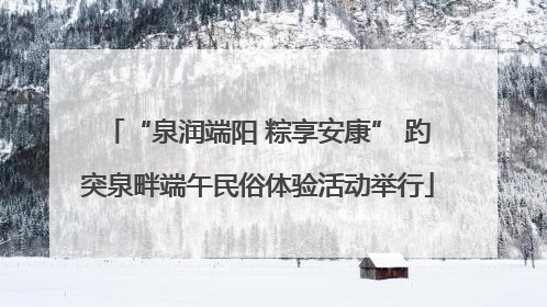 “泉润端阳 粽享安康” 趵突泉畔端午民俗体验活动举行