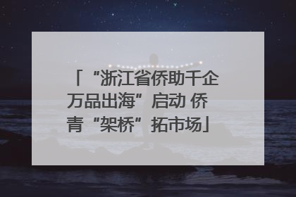 “浙江省侨助千企万品出海”启动 侨青“架桥”拓市场