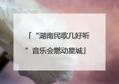 “湖南民歌几好听”音乐会燃动星城