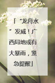 “龙舟水”发威！广西局地或有大暴雨，紧急提醒