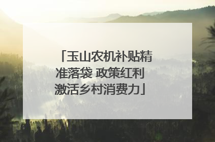 玉山农机补贴精准落袋 政策红利激活乡村消费力