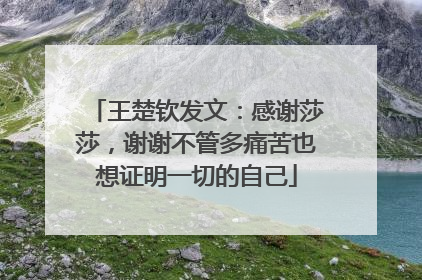 王楚钦发文：感谢莎莎，谢谢不管多痛苦也想证明一切的自己