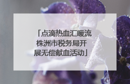 点滴热血汇暖流 株洲市税务局开展无偿献血活动