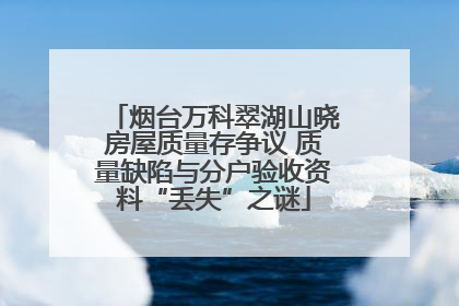 烟台万科翠湖山晓房屋质量存争议 质量缺陷与分户验收资料“丢失”之谜