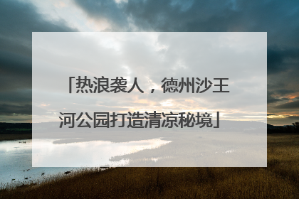 热浪袭人，德州沙王河公园打造清凉秘境