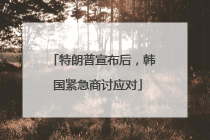 特朗普宣布后，韩国紧急商讨应对