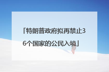 特朗普政府拟再禁止36个国家的公民入境