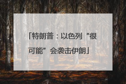 特朗普：以色列“很可能”会袭击伊朗