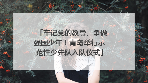 牢记党的教导、争做强国少年！青岛举行示范性少先队入队仪式