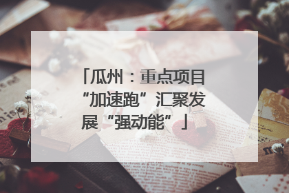 瓜州：重点项目“加速跑”汇聚发展“强动能”