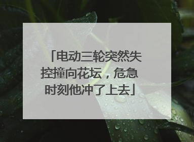 电动三轮突然失控撞向花坛，危急时刻他冲了上去