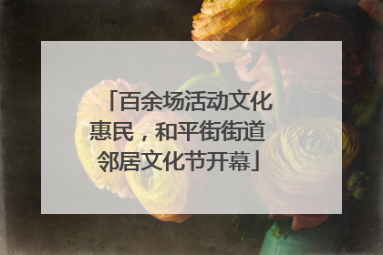 百余场活动文化惠民，和平街街道邻居文化节开幕