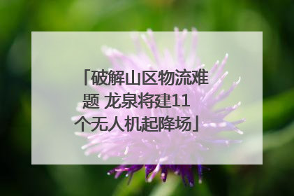 破解山区物流难题 龙泉将建11个无人机起降场