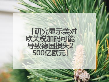 研究显示美对欧关税加码可能导致德国损失2500亿欧元