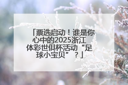 票选启动！谁是你心中的2025浙江体彩世俱杯活动“足球小宝贝”？