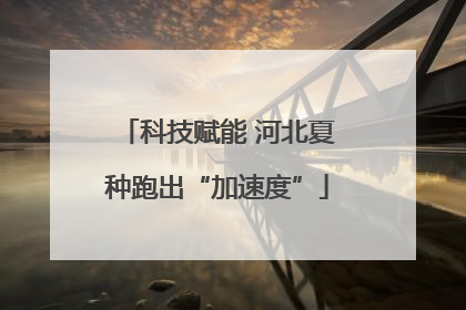 科技赋能 河北夏种跑出“加速度”