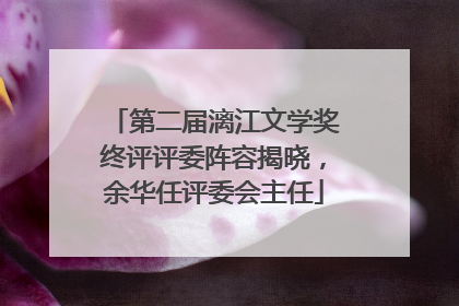 第二届漓江文学奖终评评委阵容揭晓，余华任评委会主任