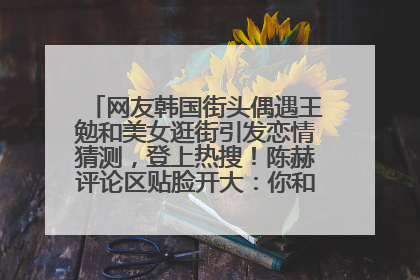 网友韩国街头偶遇王勉和美女逛街引发恋情猜测，登上热搜！陈赫评论区贴脸开大：你和谁逛街？我也想知道
