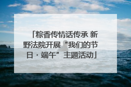 粽香传情话传承 新野法院开展“我们的节日・端午”主题活动