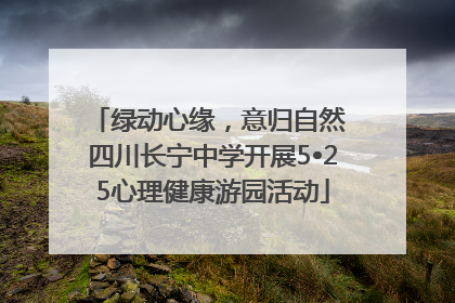 绿动心缘，意归自然 四川长宁中学开展5•25心理健康游园活动