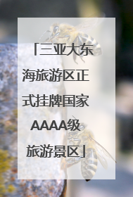 三亚大东海旅游区正式挂牌国家AAAA级旅游景区