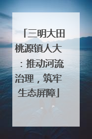 三明大田桃源镇人大：推动河流治理，筑牢生态屏障