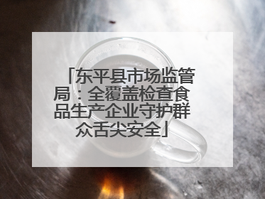 东平县市场监管局：全覆盖检查食品生产企业守护群众舌尖安全