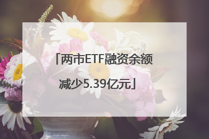 两市ETF融资余额减少5.39亿元
