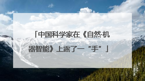 中国科学家在《自然·机器智能》上露了一“手”