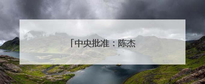 中央批准：陈杰任上海市委常委