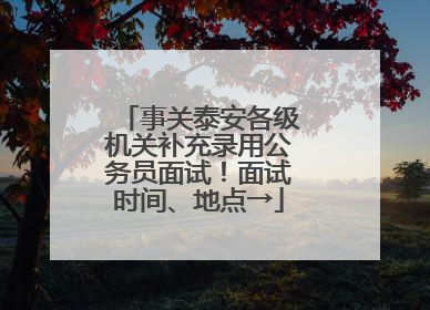 事关泰安各级机关补充录用公务员面试！面试时间、地点→