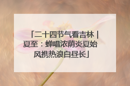 二十四节气看吉林｜夏至：蝉唱浓荫炎夏始 风携热浪白昼长