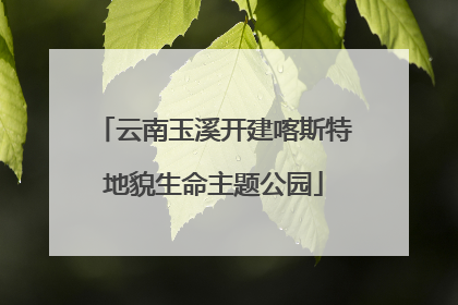 云南玉溪开建喀斯特地貌生命主题公园