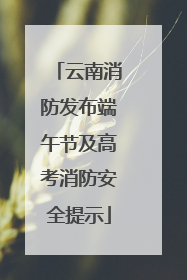 云南消防发布端午节及高考消防安全提示