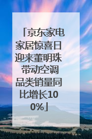 京东家电家居惊喜日迎来董明珠 带动空调品类销量同比增长100%