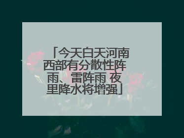 今天白天河南西部有分散性阵雨、雷阵雨 夜里降水将增强