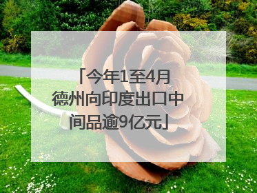 今年1至4月 德州向印度出口中间品逾9亿元
