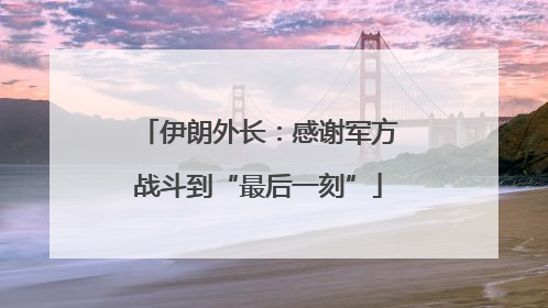 伊朗外长：感谢军方战斗到“最后一刻”