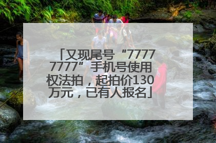 又现尾号“77777777”手机号使用权法拍，起拍价130万元，已有人报名