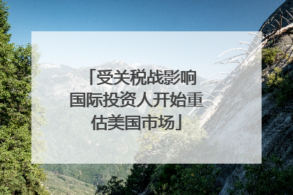 受关税战影响 国际投资人开始重估美国市场
