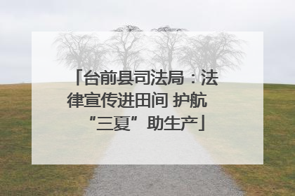 台前县司法局：法律宣传进田间 护航“三夏”助生产