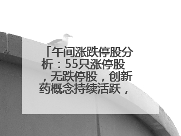 午间涨跌停股分析：55只涨停股，无跌停股，创新药概念持续活跃，昂利康6天4板，众生药业2连板