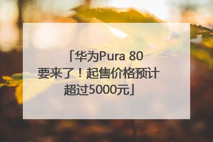 华为Pura 80要来了！起售价格预计超过5000元