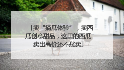 卖“摘瓜体验”，卖西瓜创意甜品，这里的西瓜卖出高价还不愁卖