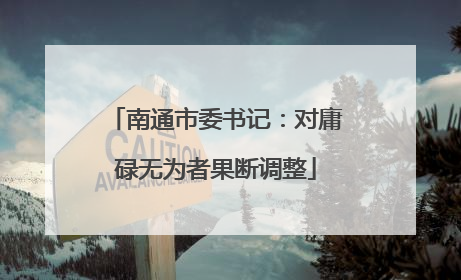 南通市委书记：对庸碌无为者果断调整